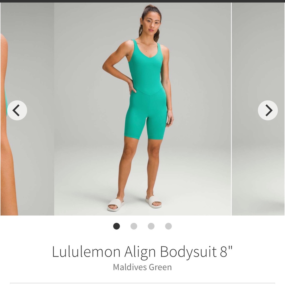 Rare Lululemon align Bodysuit Romper Maldives Green 8” Sz 4